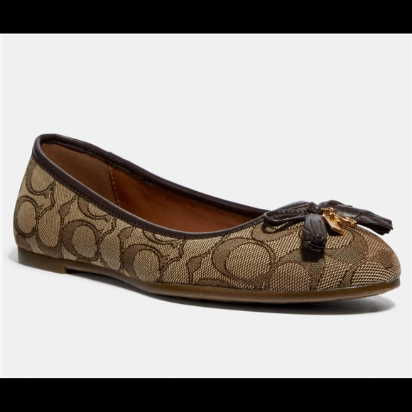 New Coach Size 5 Benni Signature Jacquard Flats - Picture 7 of 8